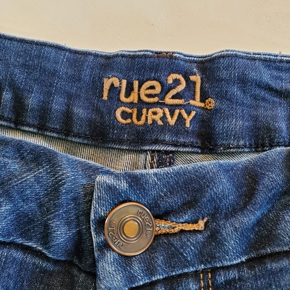 RUE 21 CURVY Mid-Rise Ankle Distressed Jeggings size 18 - Picture 6 of 16